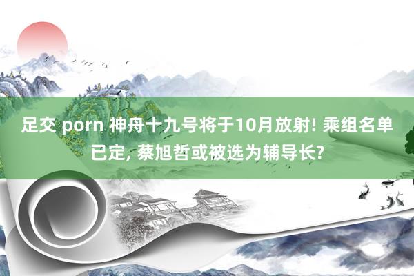 足交 porn 神舟十九号将于10月放射! 乘组名单已定， 蔡旭哲或被选为辅导长?