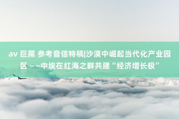 av 巨屌 参考音信特稿|沙漠中崛起当代化产业园区 ——中埃在红海之畔共建“经济增长极”