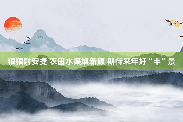 狠狠射安捷 农田水渠焕新颜 期待来年好“丰”景