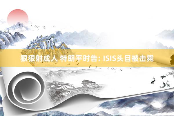 狠狠射成人 特朗平时告: ISIS头目被击毙