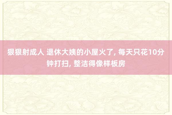 狠狠射成人 退休大姨的小屋火了， 每天只花10分钟打扫， 整洁得像样板房