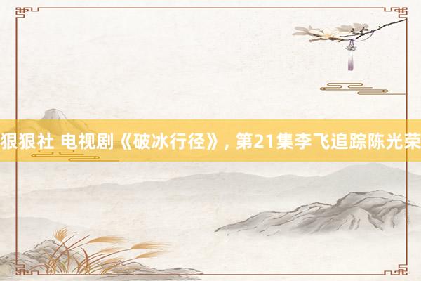 狠狠社 电视剧《破冰行径》, 第21集李飞追踪陈光荣
